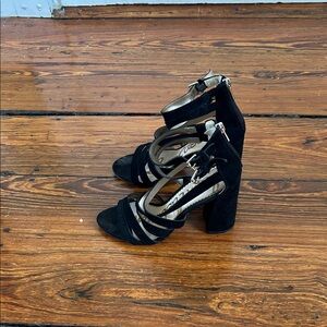 Sam Edelman Black Strappy Block Heels